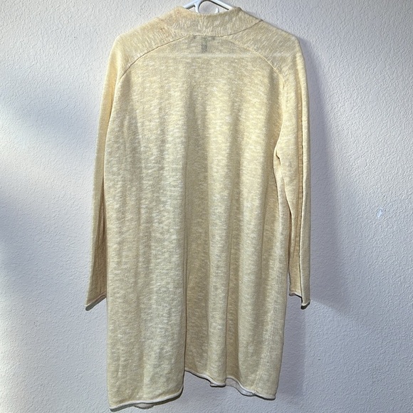Eileen Fisher Organic Cotton Linen Slub Long Cardigan - Picture 7 of 9